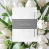 Donkergrijs Eenvoudige gestileerde naam bruiloft Uitnodigingen Wikkel