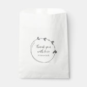 Donkergrijs Eenvoudige krans bruiloft Bedankzakje (Voorkant)