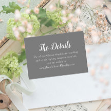 Donkergrijs Eenvoudige Stijl Trouwdetails