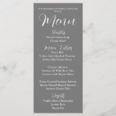 Donkergrijs Eenvoudige Stijl Trouwdiner Menu (Voorkant)
