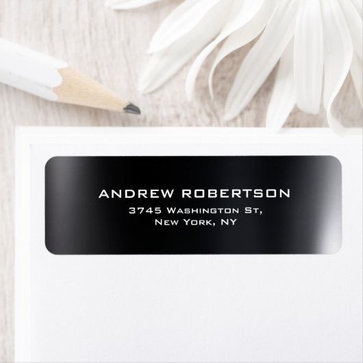 Donkergrijs effen Elegant retour adres label (Insitu)