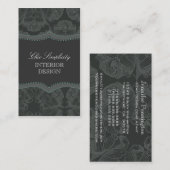 Donkergrijs elegant demtasdesign visitekaartje (Voorkant / Achterkant)