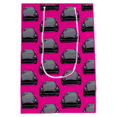 Donkergrijs Elektrisch voertuig SUV Auto Roze Medium Cadeauzakje (Achterkant)