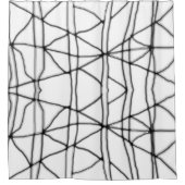 Donkergrijs en Abstract gordijn met witte douche (Voorkant)