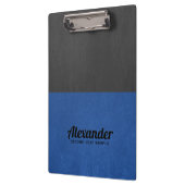 Donkergrijs en blauw faux leer klembord (Links)