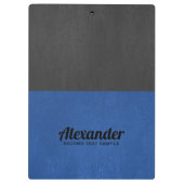 Donkergrijs en blauw faux leer klembord (Achterkant)