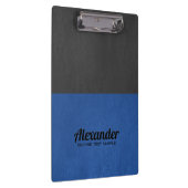 Donkergrijs en blauw faux leer klembord (Rechts)