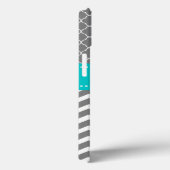 Donkergrijs en blauwe Chevron, op maat gemaakt Case-Mate iPhone Case (Achterkant / Rechts)