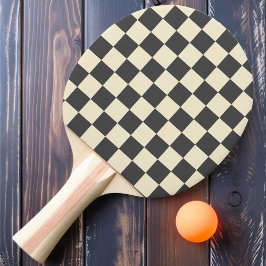 Donkergrijs en Crème Rutpatroon Tafeltennisbatje