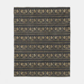 Donkergrijs- en goudblauw-inkorpatroon fleece deken (Voorkant)