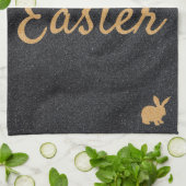 Donkergrijs en gouden glitter theedoek (Gevouwen)