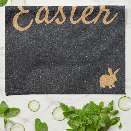 Donkergrijs en gouden glitter theedoek (Gevouwen)