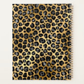 Donkergrijs en goudfolie Luipaard Brush Stroke Planner (Achterkant)