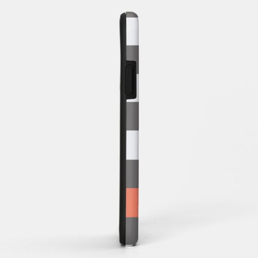 Donkergrijs en koraalmonogram Hoesje (Achterkant/rechts)