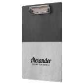 Donkergrijs en lichtgrijs faux leder klembord (Links)