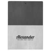 Donkergrijs en lichtgrijs faux leder klembord (Achterkant)