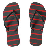 Donkergrijs en rode strepen teenslippers (Voetbed)