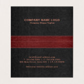 Donkergrijs en rode zwarte leder-bedrijfsauto met  visitekaartje (Binnenkant ongevouwen)