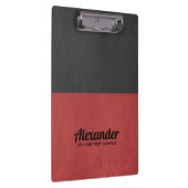 Donkergrijs en rood kunstleder klembord (Rechts)