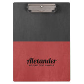 Donkergrijs en rood kunstleder klembord (Voorkant)