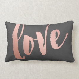 Donkergrijs en Roos Gold Love Kussen