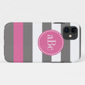 Donkergrijs en roze monogram Hoesje (Achterkant (horizontaal))