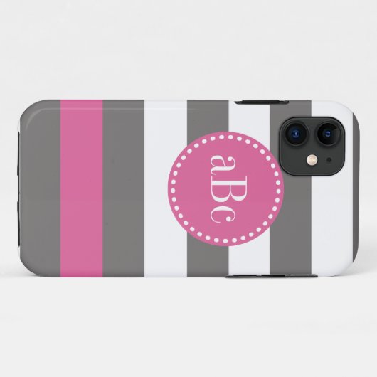 Donkergrijs en roze monogram Hoesje (Achterkant (horizontaal))