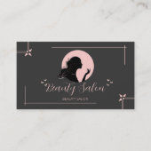 Donkergrijs en Roze Schoonheidssalon Visitekaartje (Voorkant)