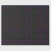 Donkergrijs en roze tartan cadeaupapier (Vlak)