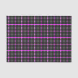 Donkergrijs en roze tartan tissuepapier
