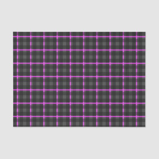 Donkergrijs en roze tartan tissuepapier (Voorkant)