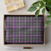 Donkergrijs en roze tartan tissuepapier (Geschenk)
