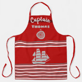 Donkergrijs en Schuur Rood Schort (Voorkant)