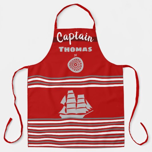 Donkergrijs en Schuur Rood Schort (Voorkant)