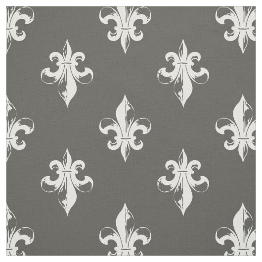 Donkergrijs en wit flesje De Lis Pattern Stof (Swatch)