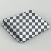 Donkergrijs en wit geruit patroon stof