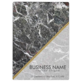 Donkergrijs en wit gevlekt marmeren steen klembord (Achterkant)