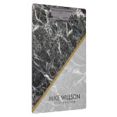 Donkergrijs en wit gevlekt marmeren steen klembord (Rechts)