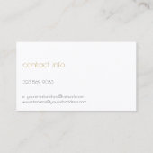 Donkergrijs en wit modern monogram, gouden accente visitekaartje (Achterkant)