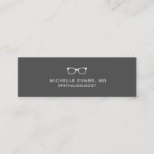 Donkergrijs en wit Oogheelkundige Bril Logo Mini Visitekaartje (Voorkant)