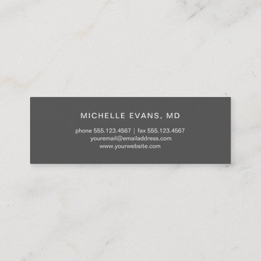 Donkergrijs en wit Oogheelkundige Bril Logo Mini Visitekaartje (Achterkant)