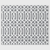 Donkergrijs en wit trellis patroon cadeaupapier (Vlak)