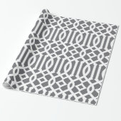 Donkergrijs en wit trellis patroon cadeaupapier (Uitgerold)