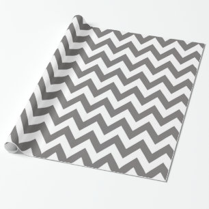 Donkergrijs- en witChevron-omslagpapier Cadeaupapier
