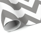 Donkergrijs- en witChevron-omslagpapier Cadeaupapier (Rol Hoek)