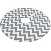 Donkergrijs en witte Chevron kerstboomrok Kerstboom Rok (Gekanteld)