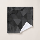 Donkergrijs en zwart geometrisch maaspatroon bad handdoek (Wasdoekje)