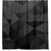 Donkergrijs en zwart geometrisch maaspatroon douchegordijn (Voorkant)
