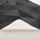 Donkergrijs en zwart geometrisch maaspatroon sherpa deken (3/4)