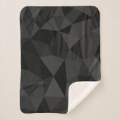 Donkergrijs en zwart geometrisch maaspatroon sherpa deken (Voorkant)